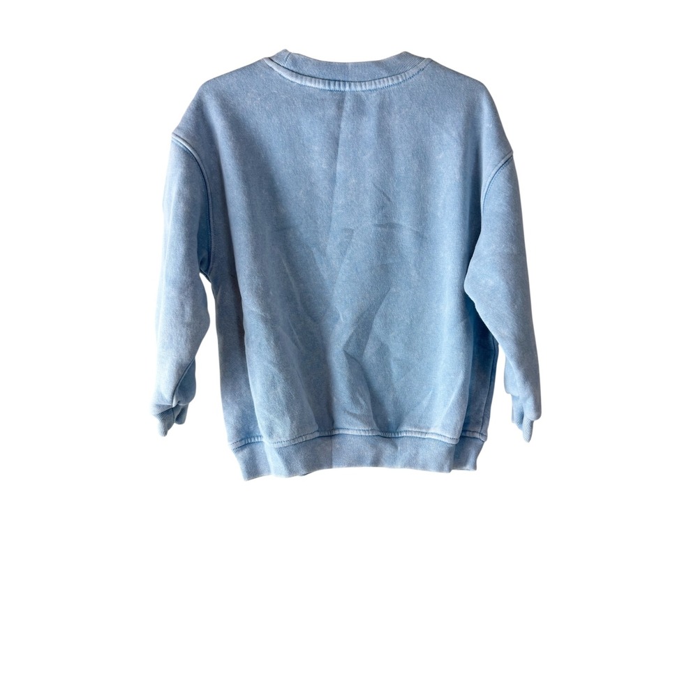 Baby Gap Kids Light Blue Acid Wash Brannan Bear Fleece Sweatshirt Pullover 4T - Picture 4 of 4